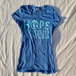 Victoria's Secret PINK blue "Hope Pink" graphic cotton T-shirt - Size Medium
